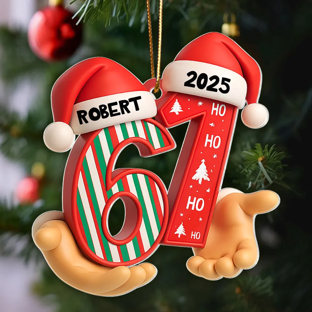 Personalized Acrylic Ornament with Santa Hat Numbers – Custom Age Christmas Tree Decor – Cute Festive Keepsake Gift - Image 5