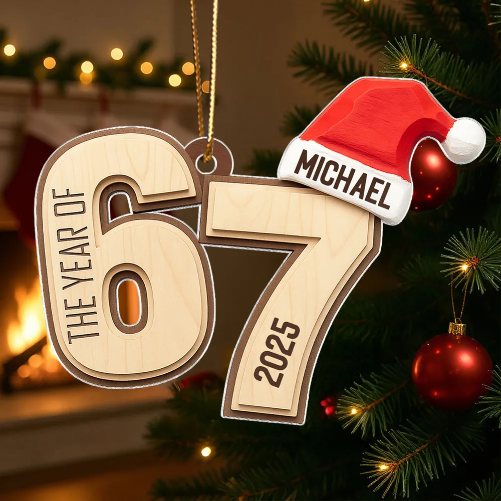 Personalized Acrylic Ornament 67 Gingerbread Design, Teen Slang Christmas Tree Decor, Cute Unique Gift for Grandkids - Image 11