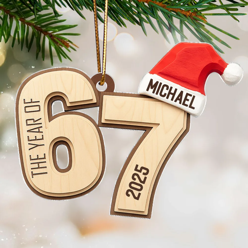 Personalized Acrylic Ornament 67 Gingerbread Design, Teen Slang Christmas Tree Decor, Cute Unique Gift for Grandkids - Image 6
