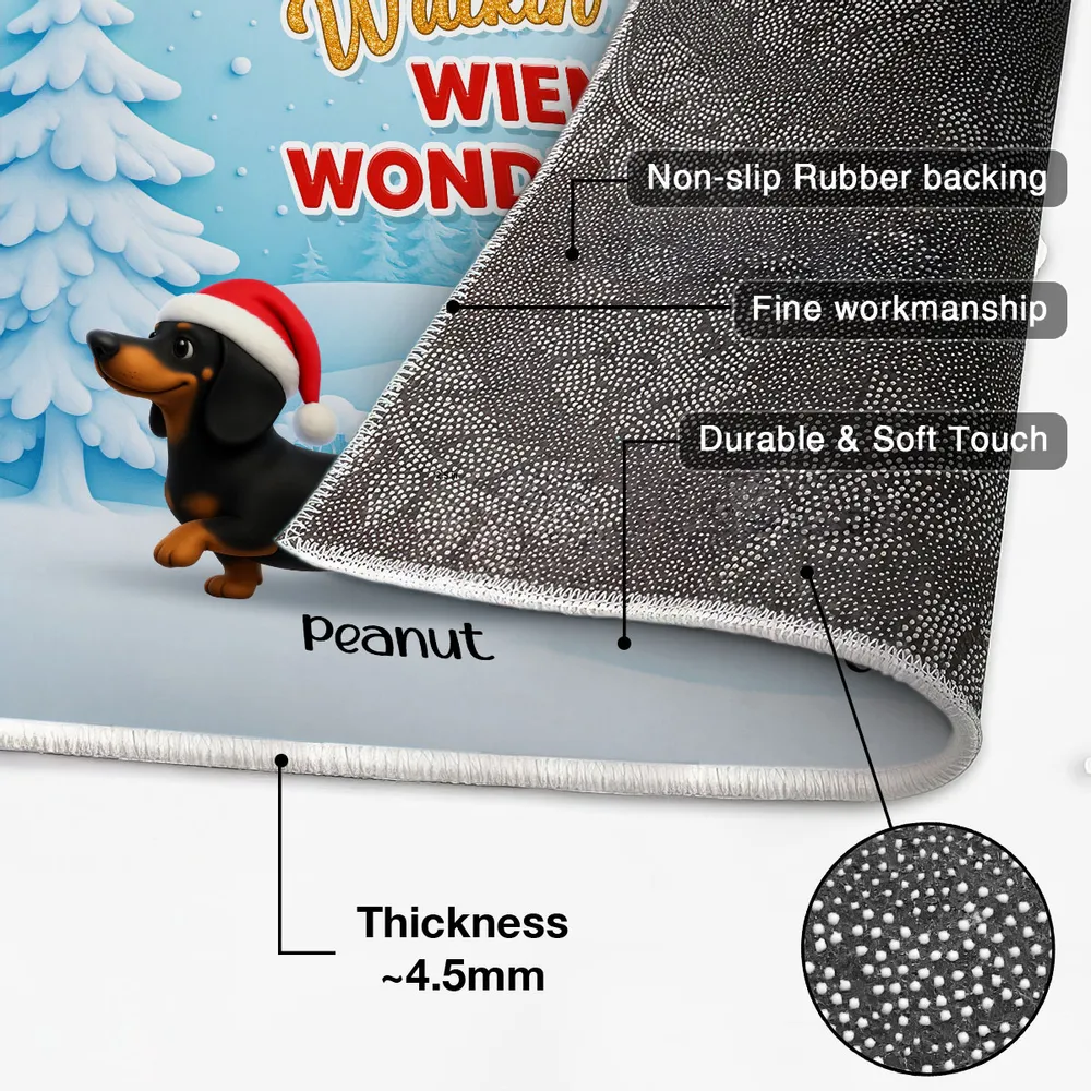 Personalized Dachshund Standard Doormat Christmas Entryway Decor, Walkin in a Wiener Wonderland, Unique Holiday Gift for Dog Lovers - Image 9