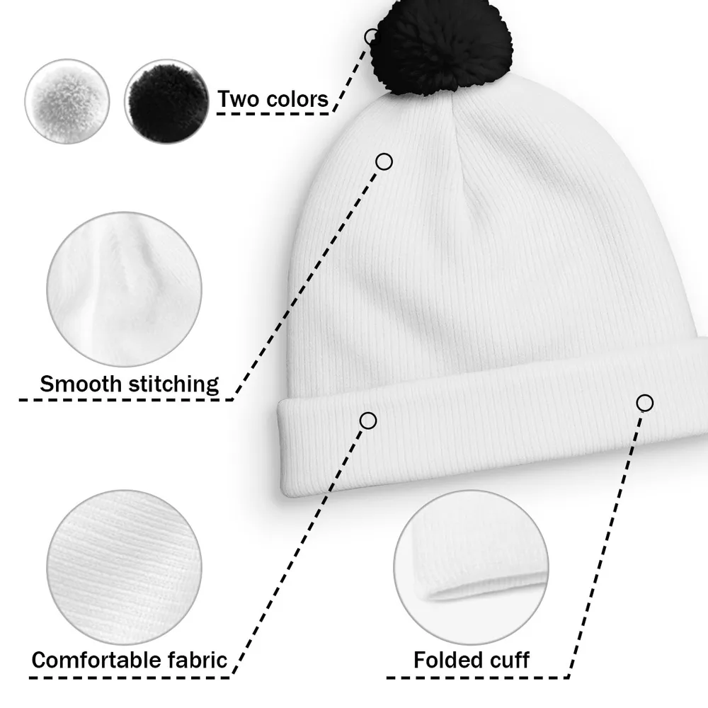 Personalized Bobble Beanie Hat with Girl & Dog Cartoon, Christmas Trees & Icons, Unique Holiday Gift for Pet Lovers - Image 4