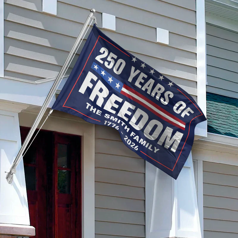 250 Years of Freedom House Flag for US Anniversary, Navy Blue Patriotic Decor for Yard or Porch, Meaningful Gift for Proud Families - Image 4
