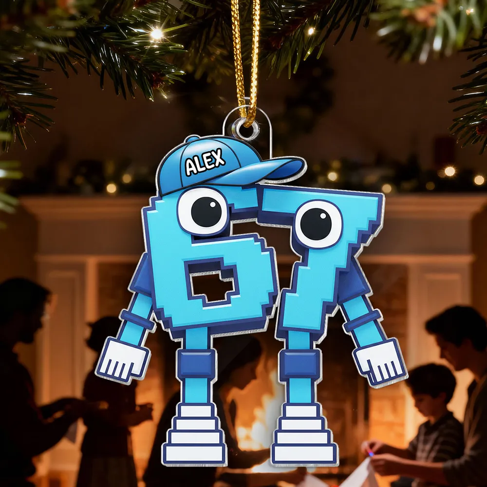 Pixel Number Acrylic Ornament For Kids Gaming Tree Decor Unique Gift For Young Gamers - Image 13