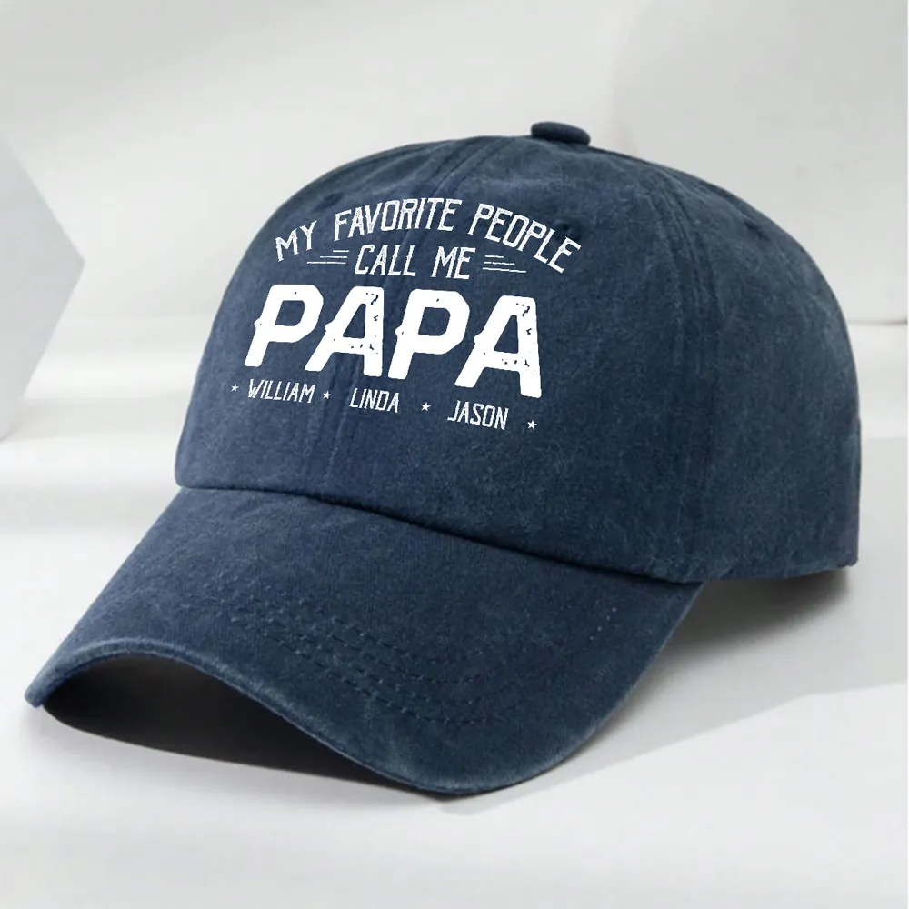 Personalized Washed Denim Baseball Cap with Papa Quote, Custom Kids' Names, Vintage Dad Hat, Unique Gift for Fathers & Grandpas - Image 5