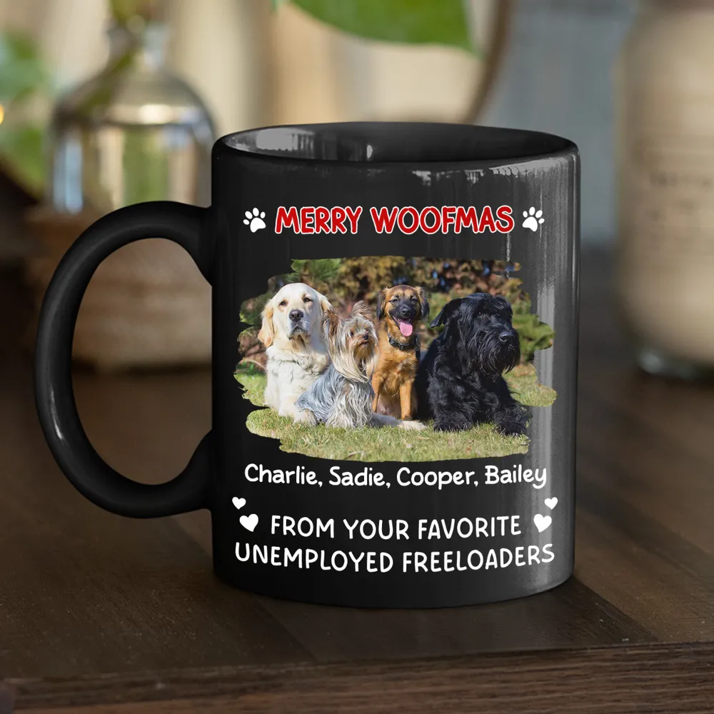 Custom Pet Full Color Mug with Funny Merry Woofmas Message – Creative Holiday Coffee Gift for Dog Mom or Dad - Image 3