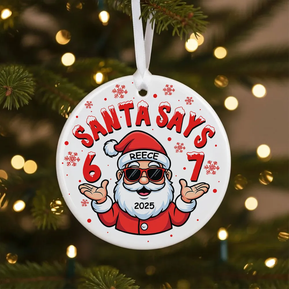 Custom 67 Ceramic Ornament with Cute Holiday Design — Perfect Keepsake for Kids & Grandkids - Image 8