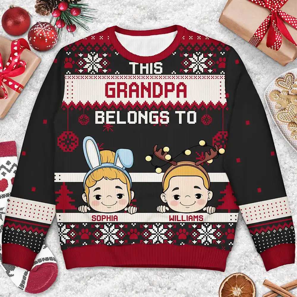 Personalized Christmas Printed Sweatshirt for Grandma, Cute Grandkids Cartoon, Cozy Holiday Keepsake, Unique Family Gift - Image 2