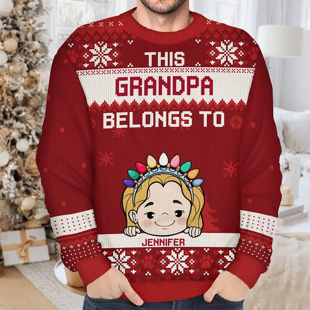 Personalized Christmas Printed Sweatshirt for Grandma, Cute Grandkids Cartoon, Cozy Holiday Keepsake, Unique Family Gift - Image 3