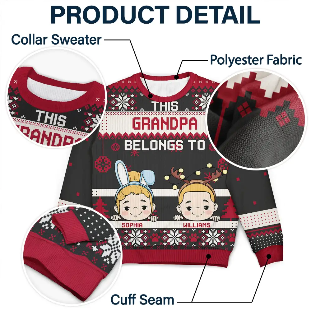 Personalized Christmas Printed Sweatshirt for Grandma, Cute Grandkids Cartoon, Cozy Holiday Keepsake, Unique Family Gift - Image 5