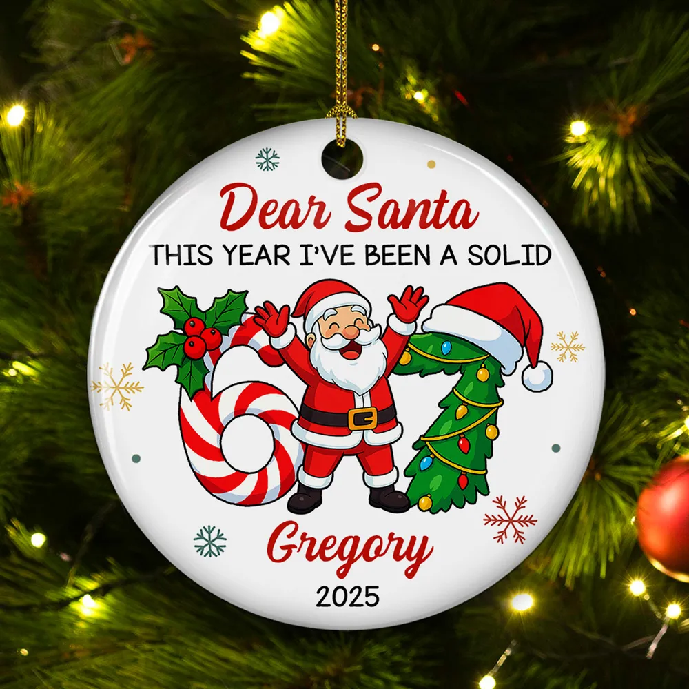 Personalized Ceramic Ornament with Funny Santa Design, Unique Christmas Tree Decoration & Playful Holiday Gift - Image 4