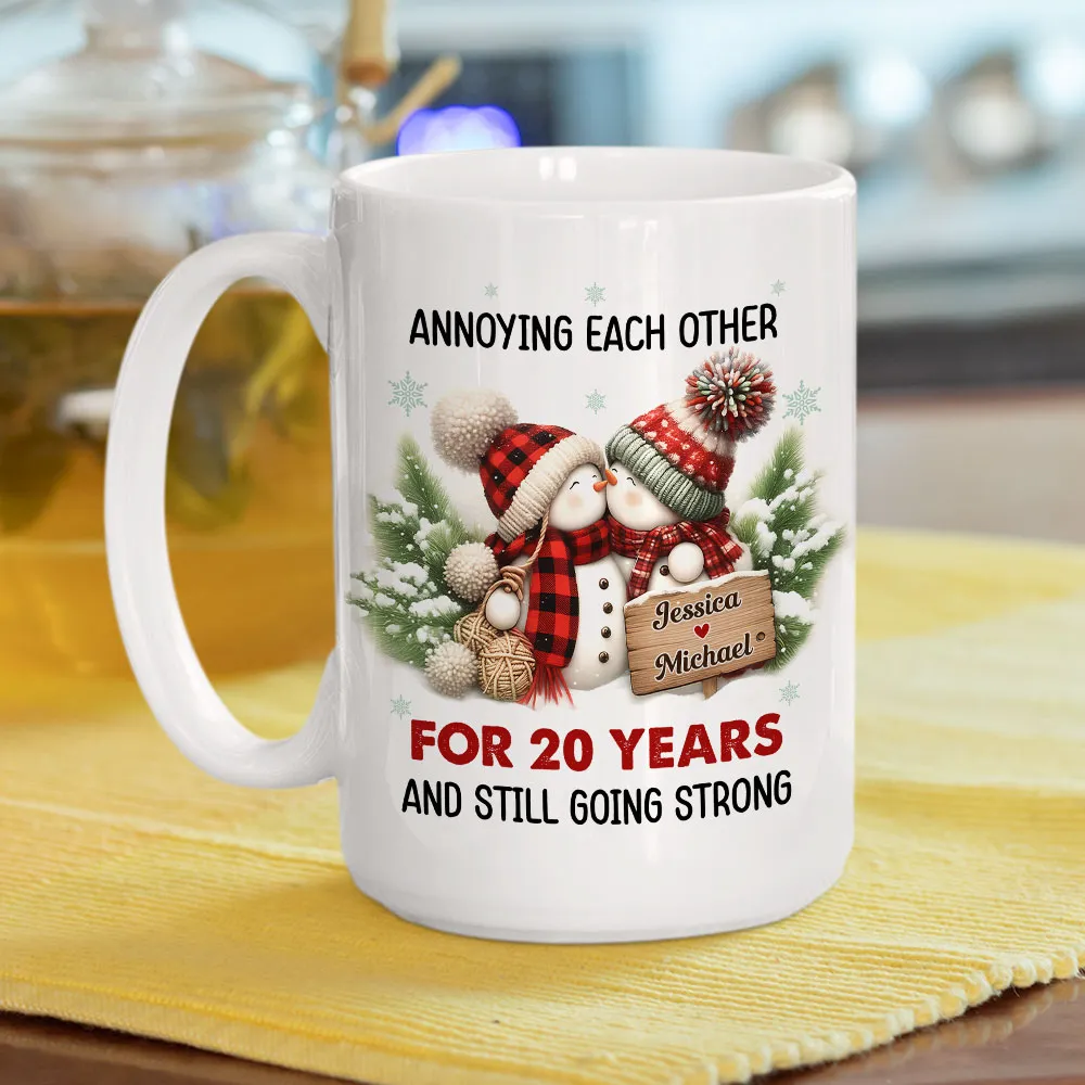 Personalized White Ceramic Mug with Cute Snowman Couple, Funny Anniversary Coffee Cup, Cozy Winter Keepsake, Unique Romantic Gift for Couples - Image 7