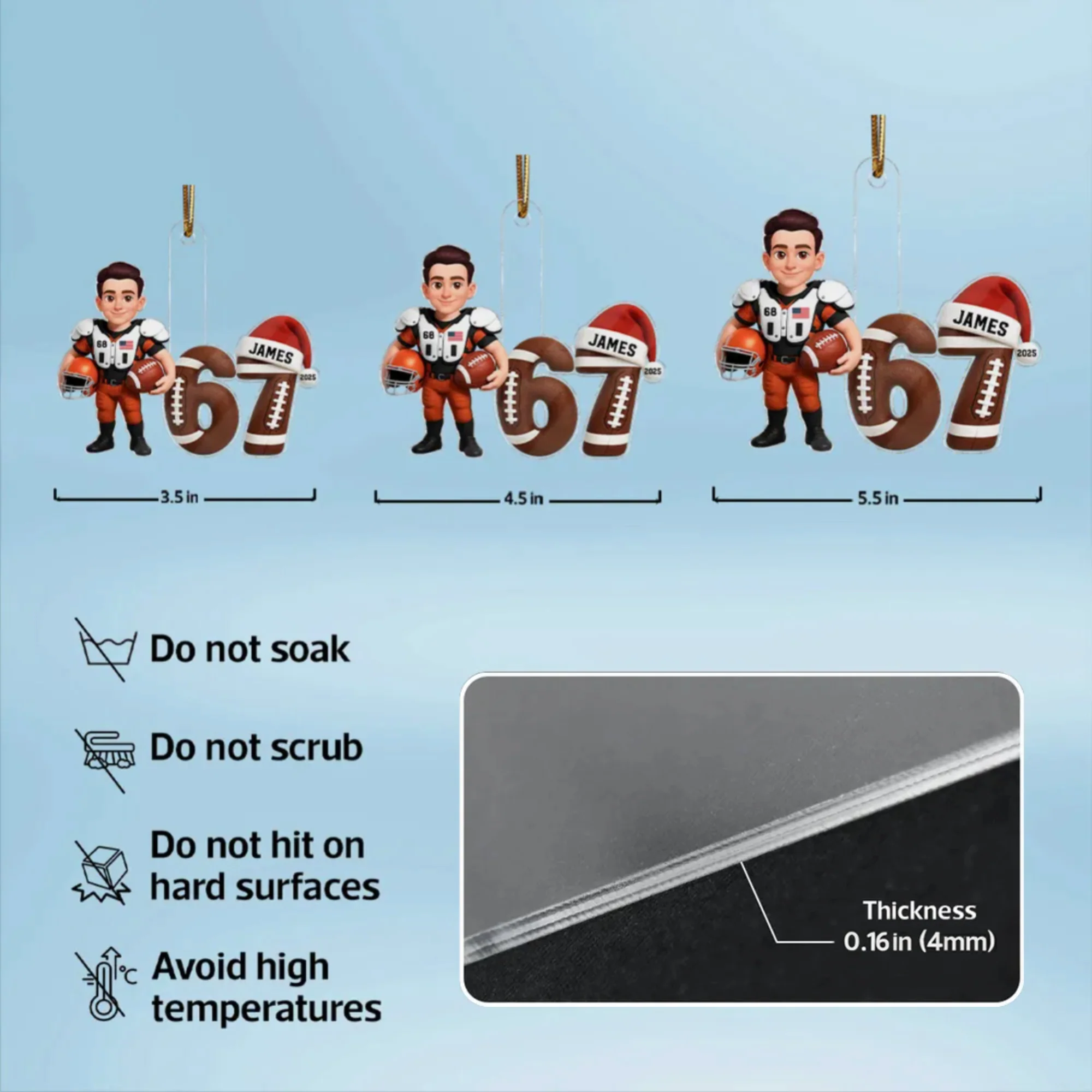 Six Seven Custom Sport 2025 Slang Christmas - Personalized Acrylic Ornament - Funny Christmas Gift For Teen, Grandkid, Gen Alpha - Image 4