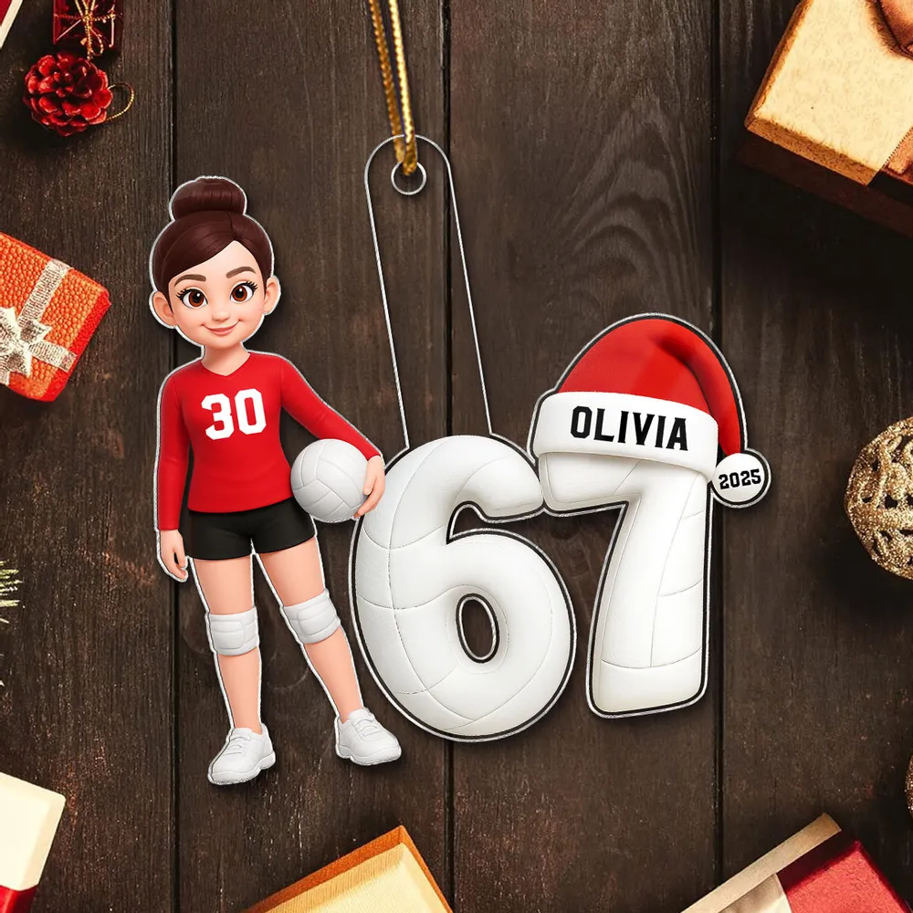 Six Seven Custom Sport 2025 Slang Christmas - Personalized Acrylic Ornament - Funny Christmas Gift For Teen, Grandkid, Gen Alpha - Image 5