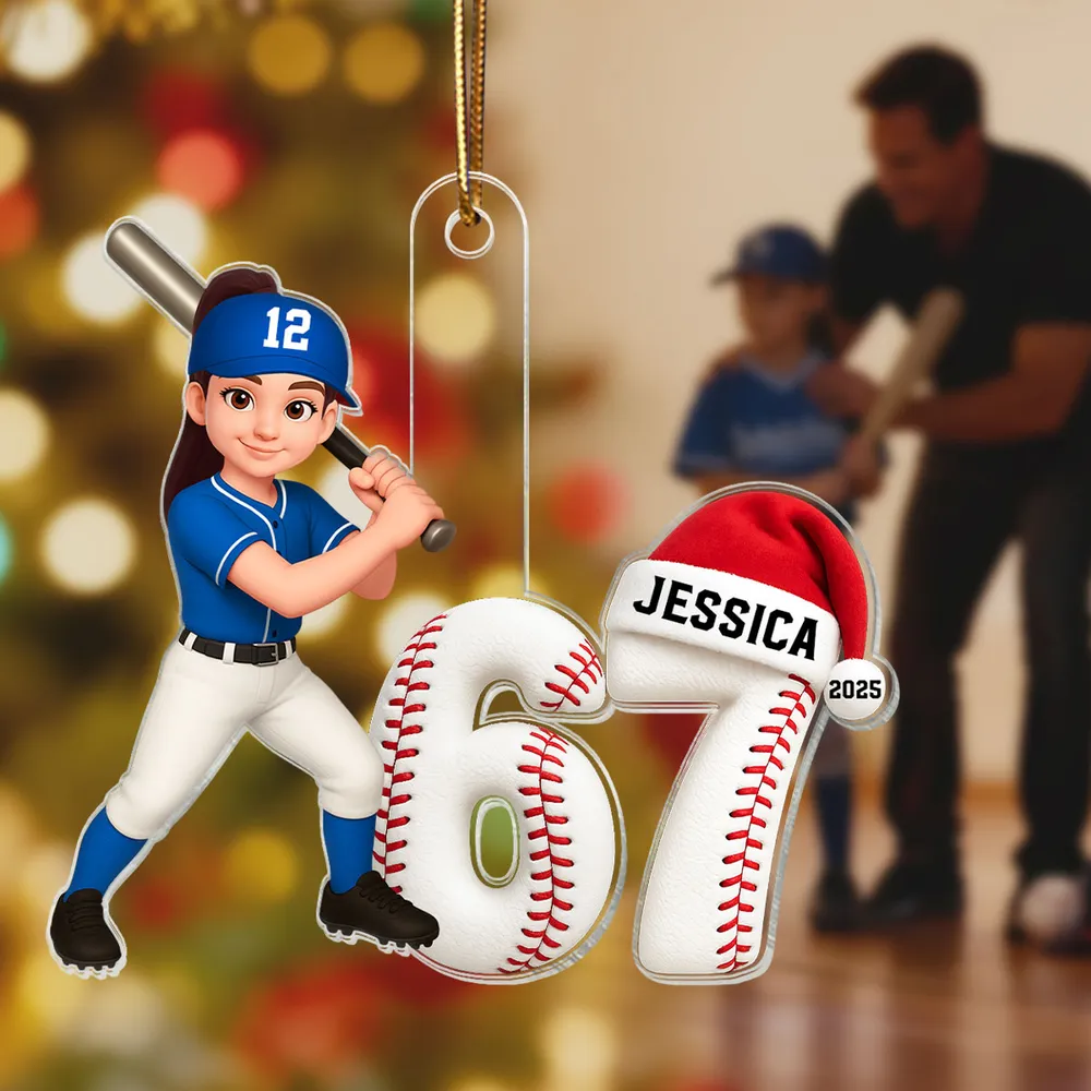 Six Seven Custom Sport 2025 Slang Christmas - Personalized Acrylic Ornament - Funny Christmas Gift For Teen, Grandkid, Gen Alpha - Image 7