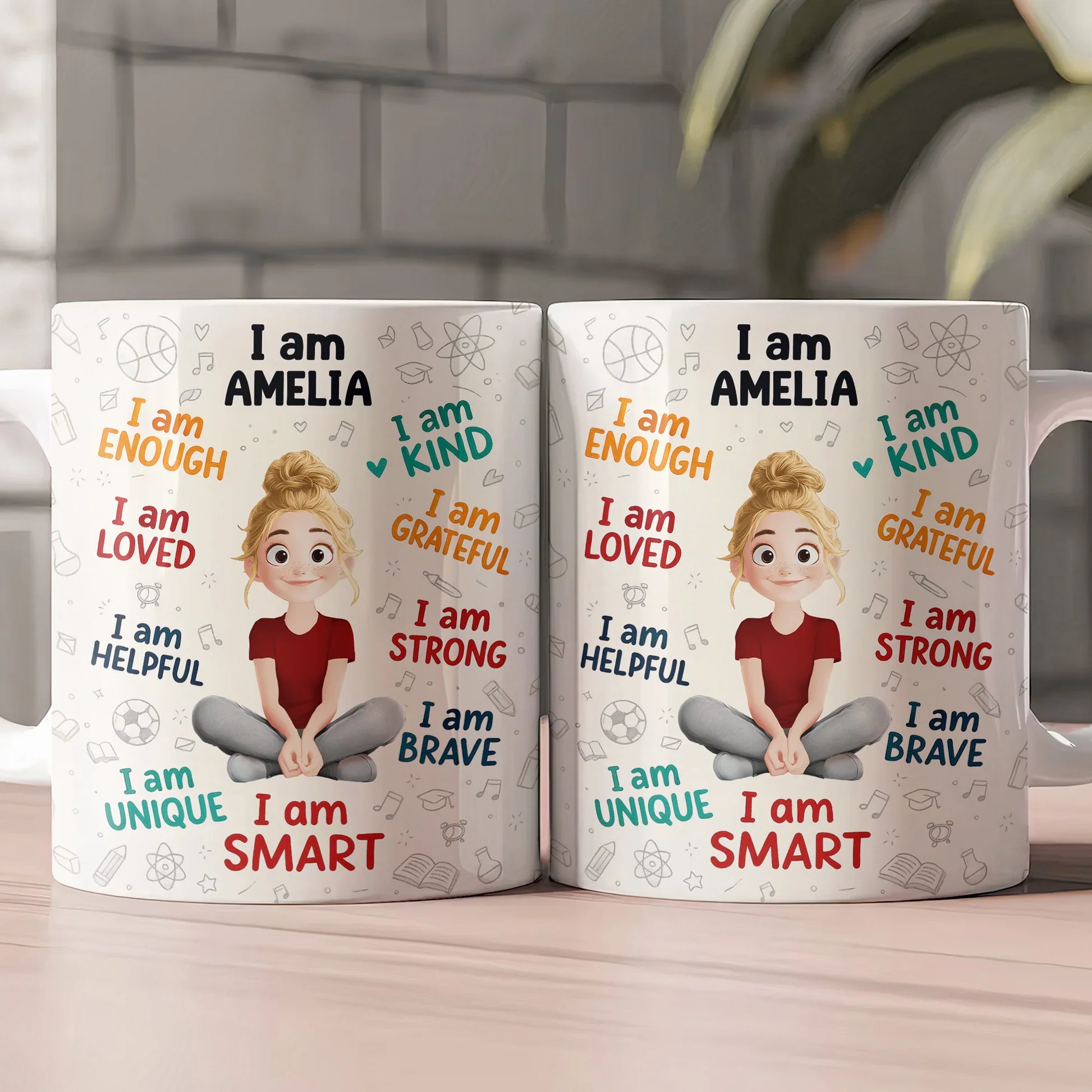 Personalized Kids Affirmation Mug – Cute Cartoon Character, Daily Confidence Boost Gift for Children - Image 2