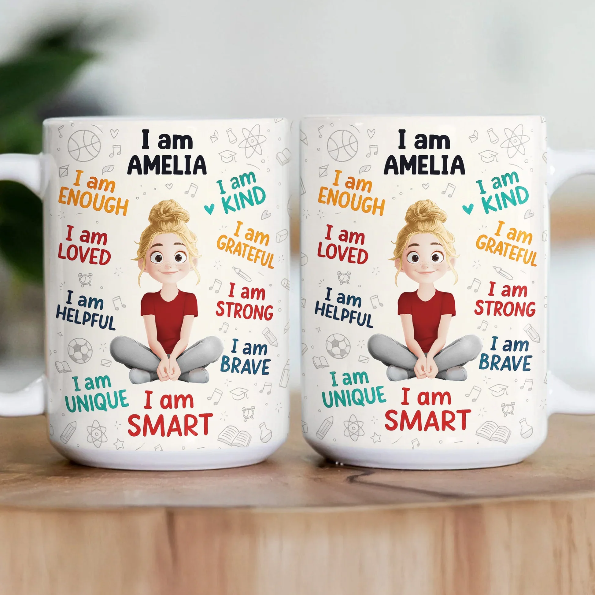 Personalized Kids Affirmation Mug – Cute Cartoon Character, Daily Confidence Boost Gift for Children - Image 5