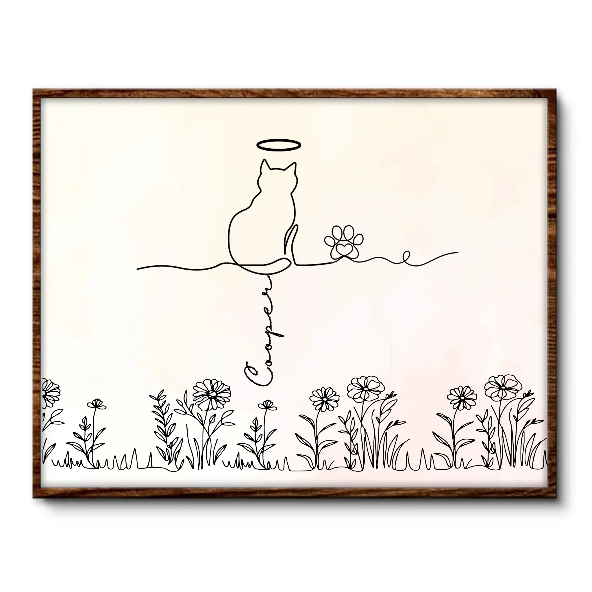 Personalized Cat Lover Poster with Minimal Line Art Cats, Custom Wall Art, Unique Gift for Mom or Pet Parent - Image 3