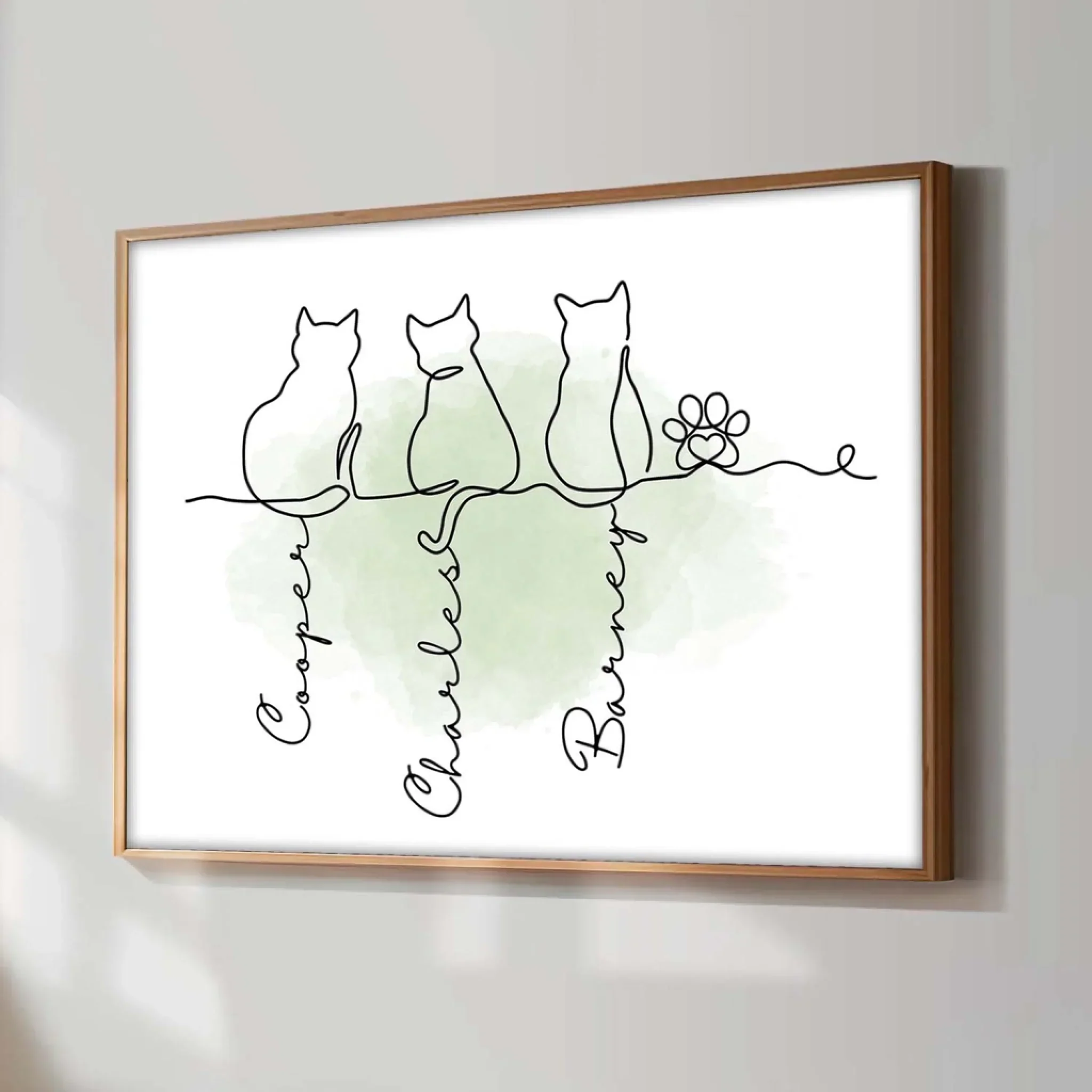 Personalized Cat Lover Poster with Minimal Line Art Cats, Custom Wall Art, Unique Gift for Mom or Pet Parent - Image 8