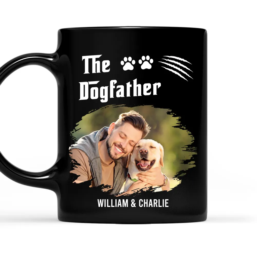Custom Full Color Mug with Dog Dad Photo Fun Dogfather Coffee Cup Unique Gift for Him from the Pup - Image 5