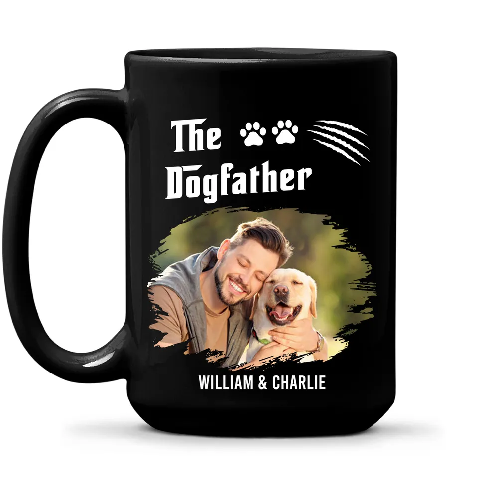 Custom Full Color Mug with Dog Dad Photo Fun Dogfather Coffee Cup Unique Gift for Him from the Pup - Image 6