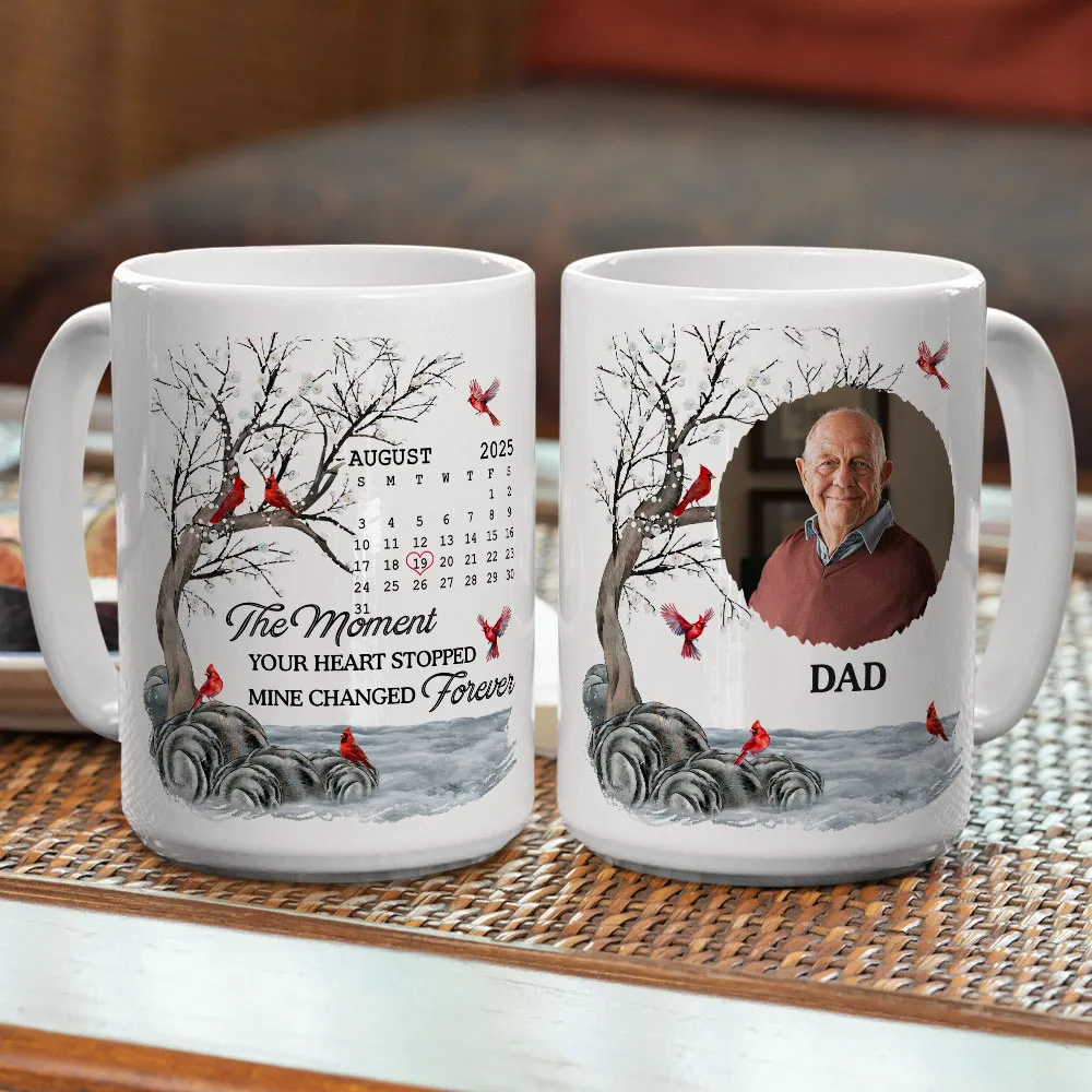Custom Memorial White Ceramic Mug with Photo & Cardinals – Personalized Remembrance Keepsake, Comforting Unique Gift - Image 5
