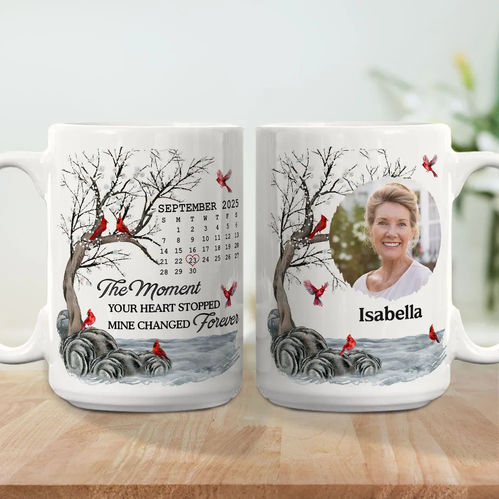Custom Memorial White Ceramic Mug with Photo & Cardinals – Personalized Remembrance Keepsake, Comforting Unique Gift - Image 6