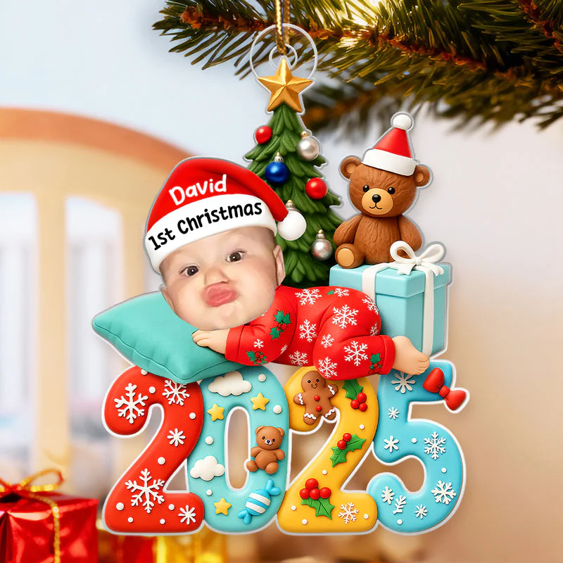 Personalized Acrylic Ornament Baby Photo, First Christmas Keepsake Acrylic Ornament for New Parents, Cute Unique Gift for Holiday Tree Decor - Image 5