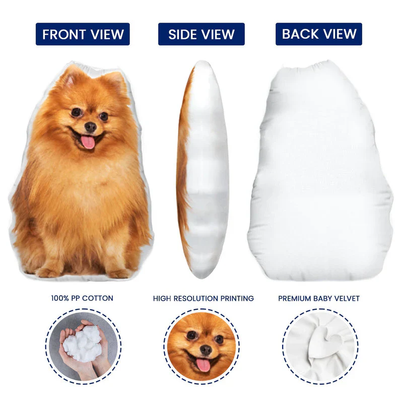 Custom Photo Pillow In The Shape Of Your Beloved Pet - Gift For Friends, Lovers, Husband, Wife And Pet Lovers - Personalized Custom Shape Pillow - Image 5