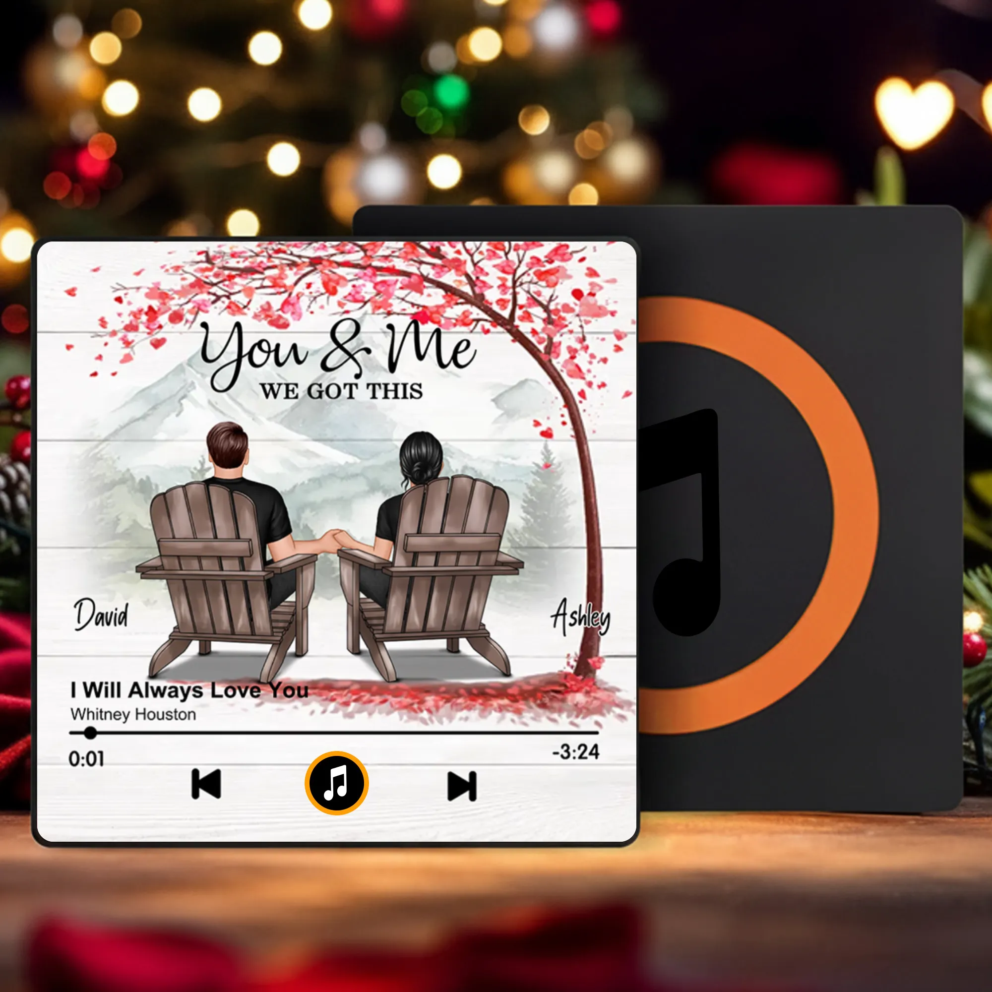 Personalized Acrylic Music Magnet for Couple – You & Me We Got This Mountain View Design, Unique Romantic Gift