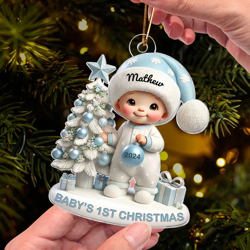 Personalized Acrylic Ornament for Baby's First Christmas – Cute Pastel Tree Design, Keepsake Holiday Decor & Unique New Baby Gift - Image 7