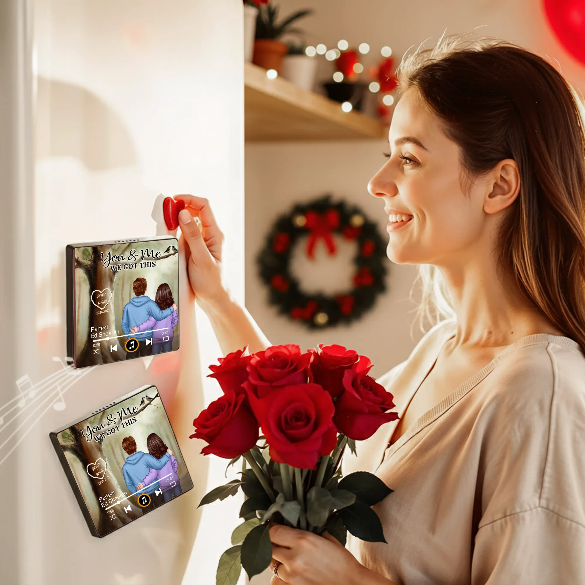 Personalized Acrylic Music Magnet for Couple – You & Me We Got This Fridge Magnet, Custom Romantic Gift, Unique Decorative Touch - Image 3