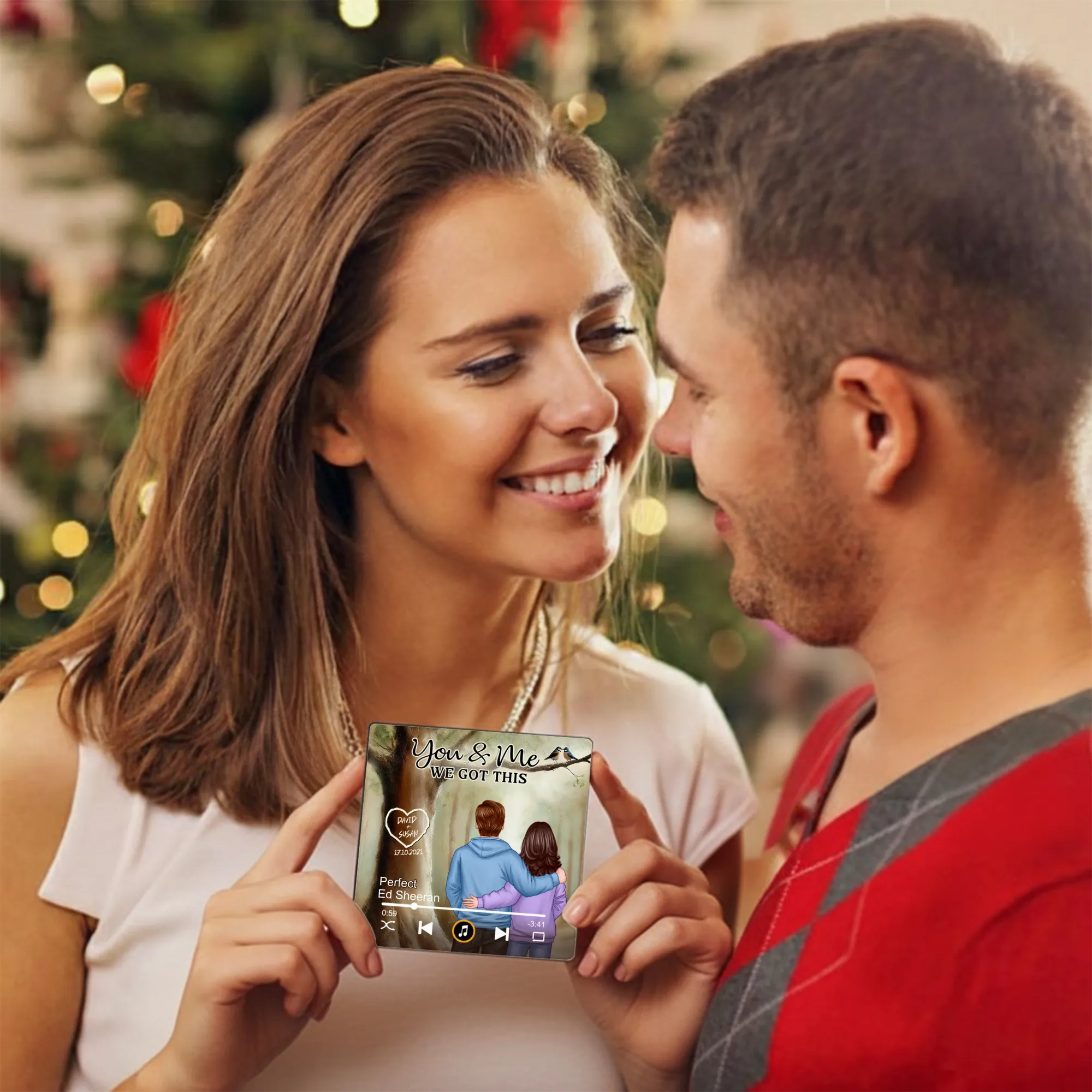 Personalized Acrylic Music Magnet for Couple – You & Me We Got This Fridge Magnet, Custom Romantic Gift, Unique Decorative Touch - Image 4