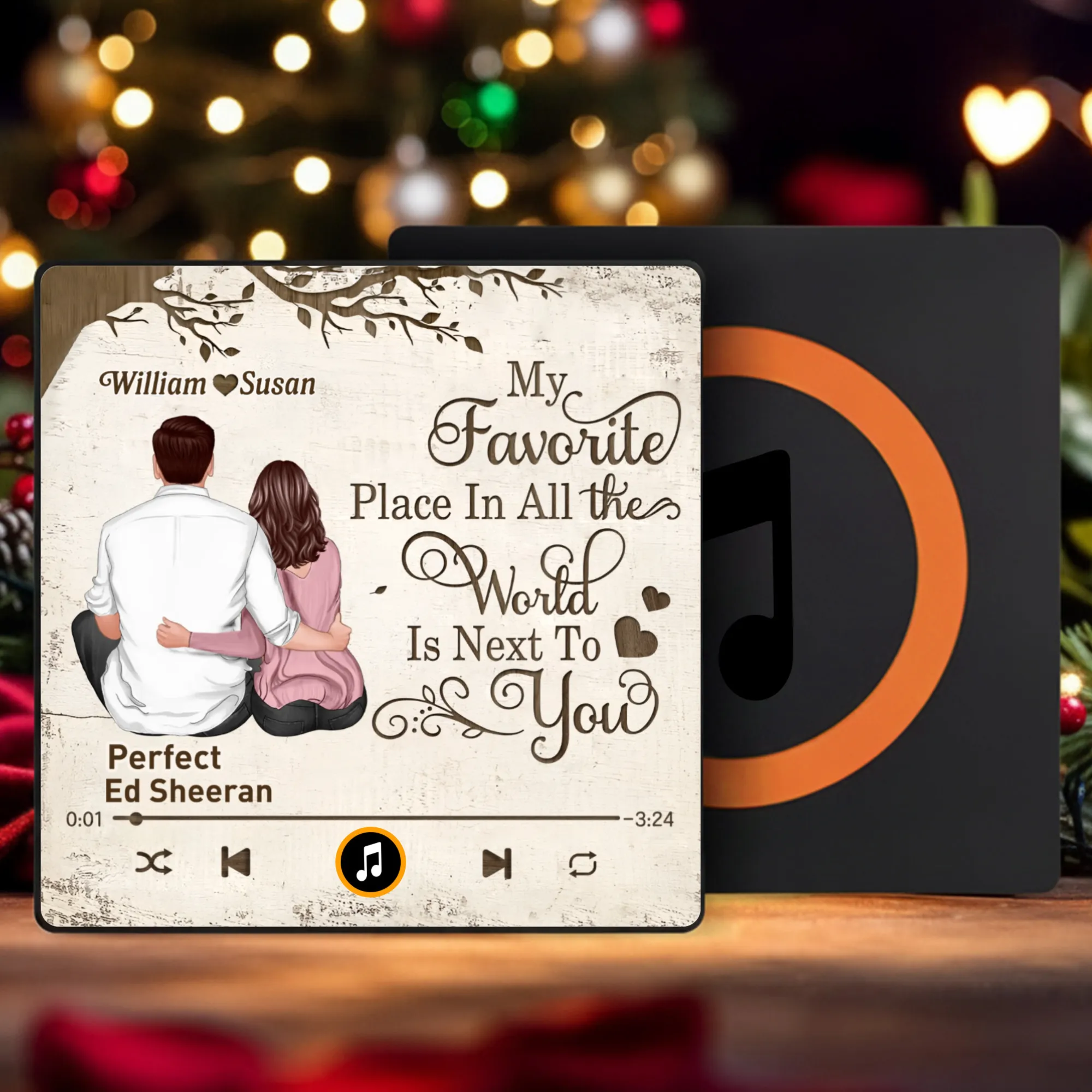 Personalized Acrylic Music Magnet for Couple – My Favorite Place Is Next to You, Romantic Fridge Decor & Unique Gift