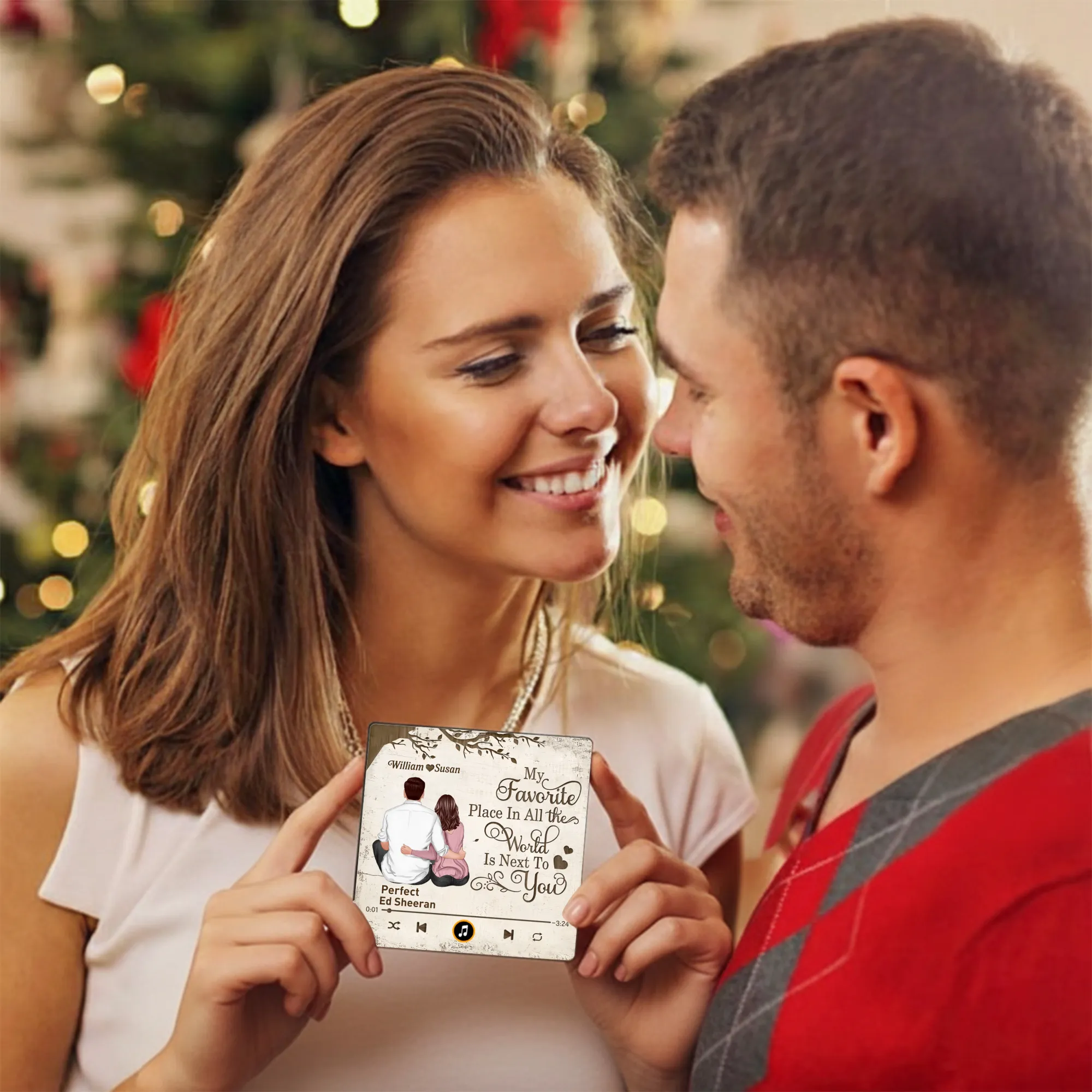 Personalized Acrylic Music Magnet for Couple – My Favorite Place Is Next to You, Romantic Fridge Decor & Unique Gift - Image 3
