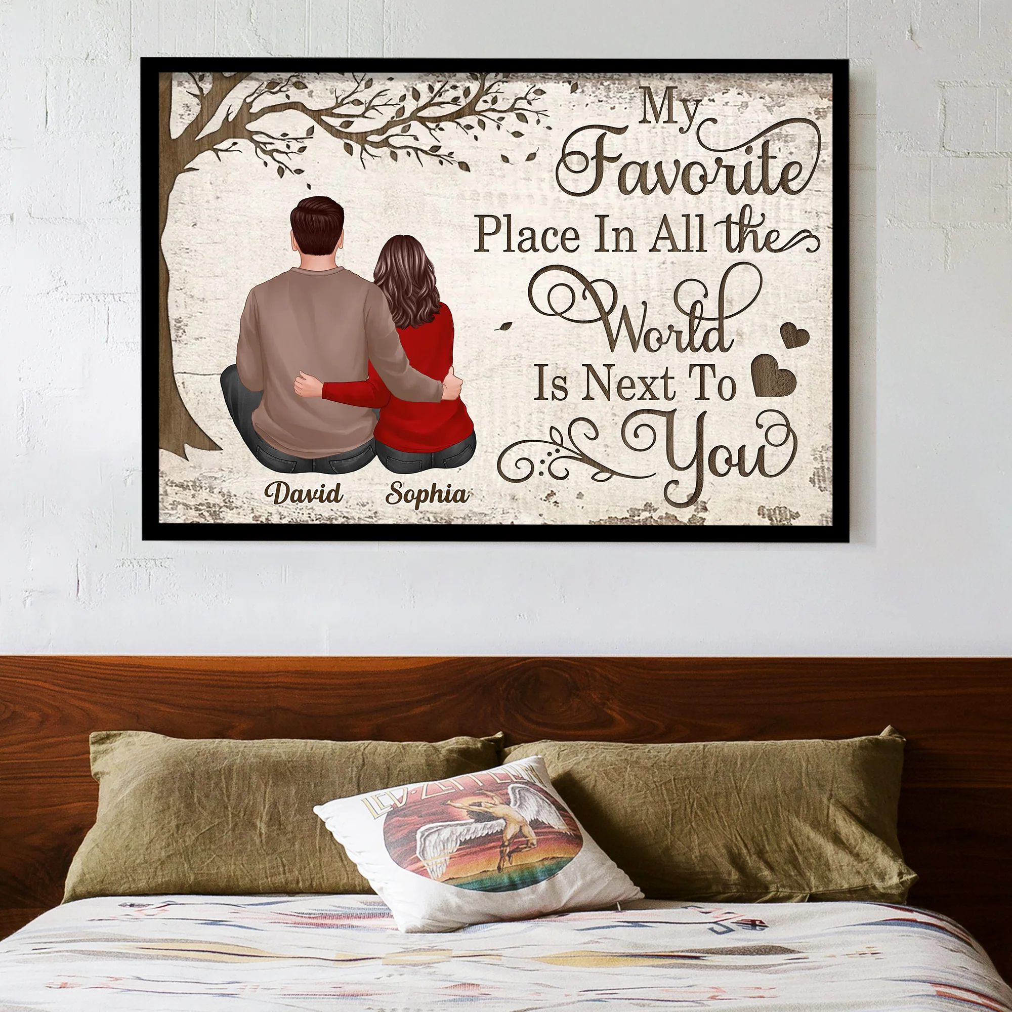 Personalized Poster/Canvas - My Favorite Place In All the World Is Next To You - Valentine's Day Gift for Couples - Image 2