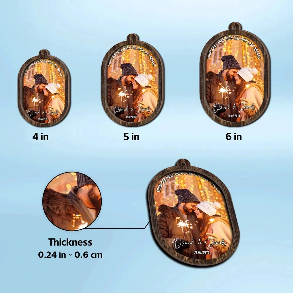 Personalized 2-Layer Wooden Ornament for Couples, Warm Night Scene Tree Decor, Creative Holiday Gift for Him or Her - Image 5