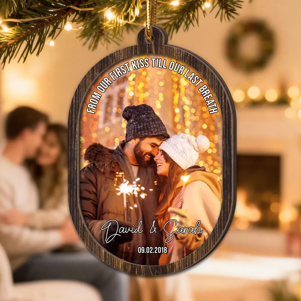 Personalized 2-Layer Wooden Ornament for Couples, Warm Night Scene Tree Decor, Creative Holiday Gift for Him or Her - Image 6