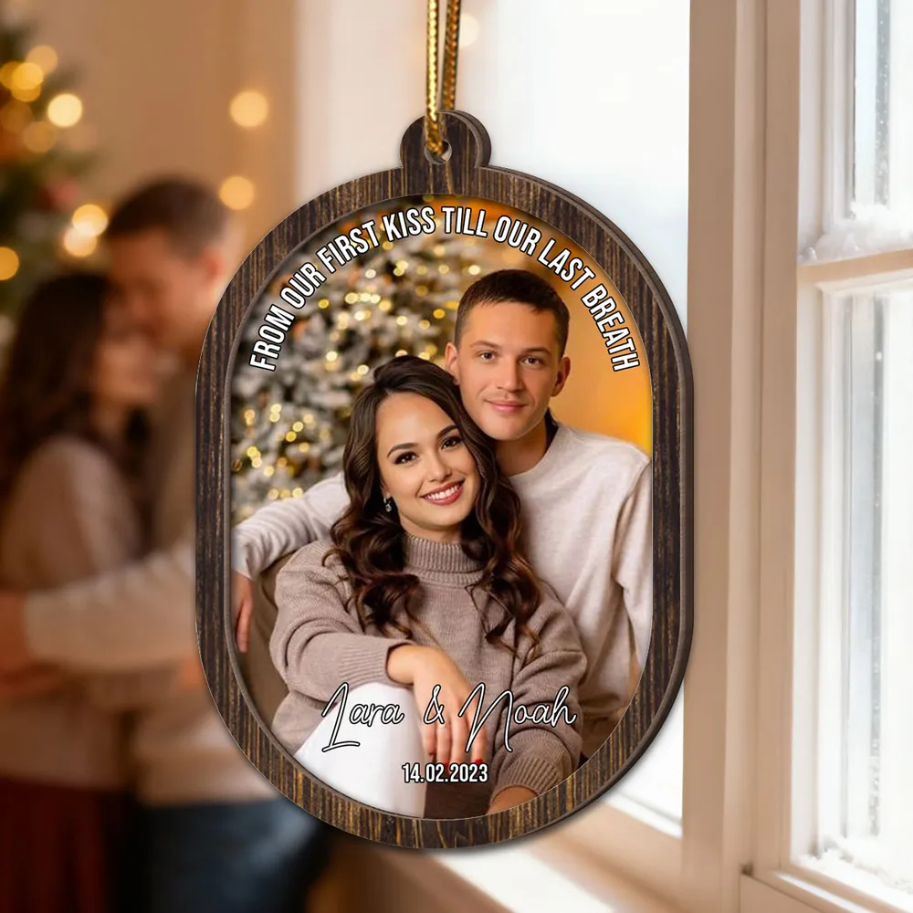 Personalized 2-Layer Wooden Ornament for Couples, Warm Night Scene Tree Decor, Creative Holiday Gift for Him or Her - Image 7