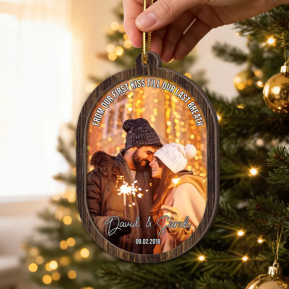 Personalized 2-Layer Wooden Ornament for Couples, Warm Night Scene Tree Decor, Creative Holiday Gift for Him or Her - Image 8