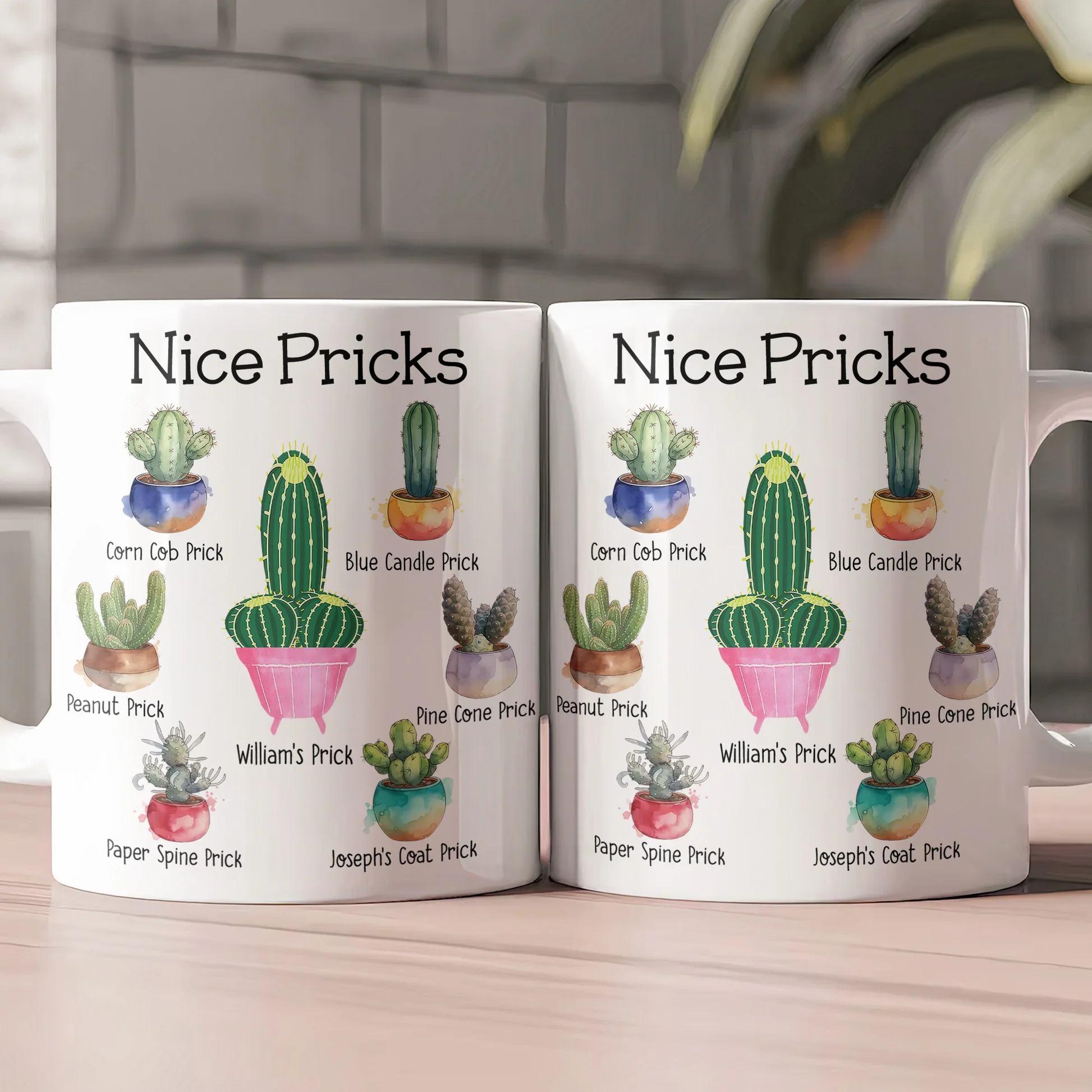 Personalized White Ceramic Mug with Funny Cactus Nice Pricks Design, Unique Gift for Husband or Boyfriend, Fun Naughty Coffee Gift - Image 5