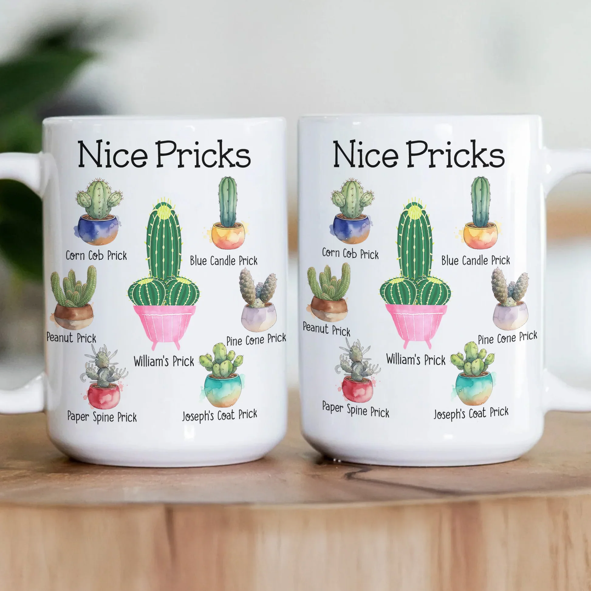 Personalized White Ceramic Mug with Funny Cactus Nice Pricks Design, Unique Gift for Husband or Boyfriend, Fun Naughty Coffee Gift - Image 6