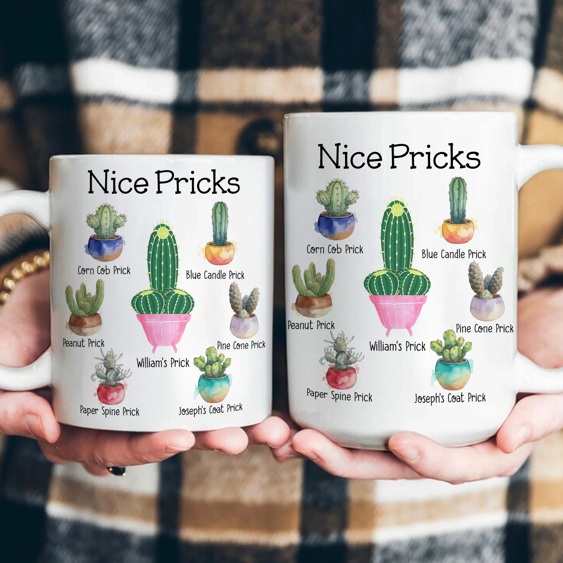 Personalized White Ceramic Mug with Funny Cactus Nice Pricks Design, Unique Gift for Husband or Boyfriend, Fun Naughty Coffee Gift - Image 7