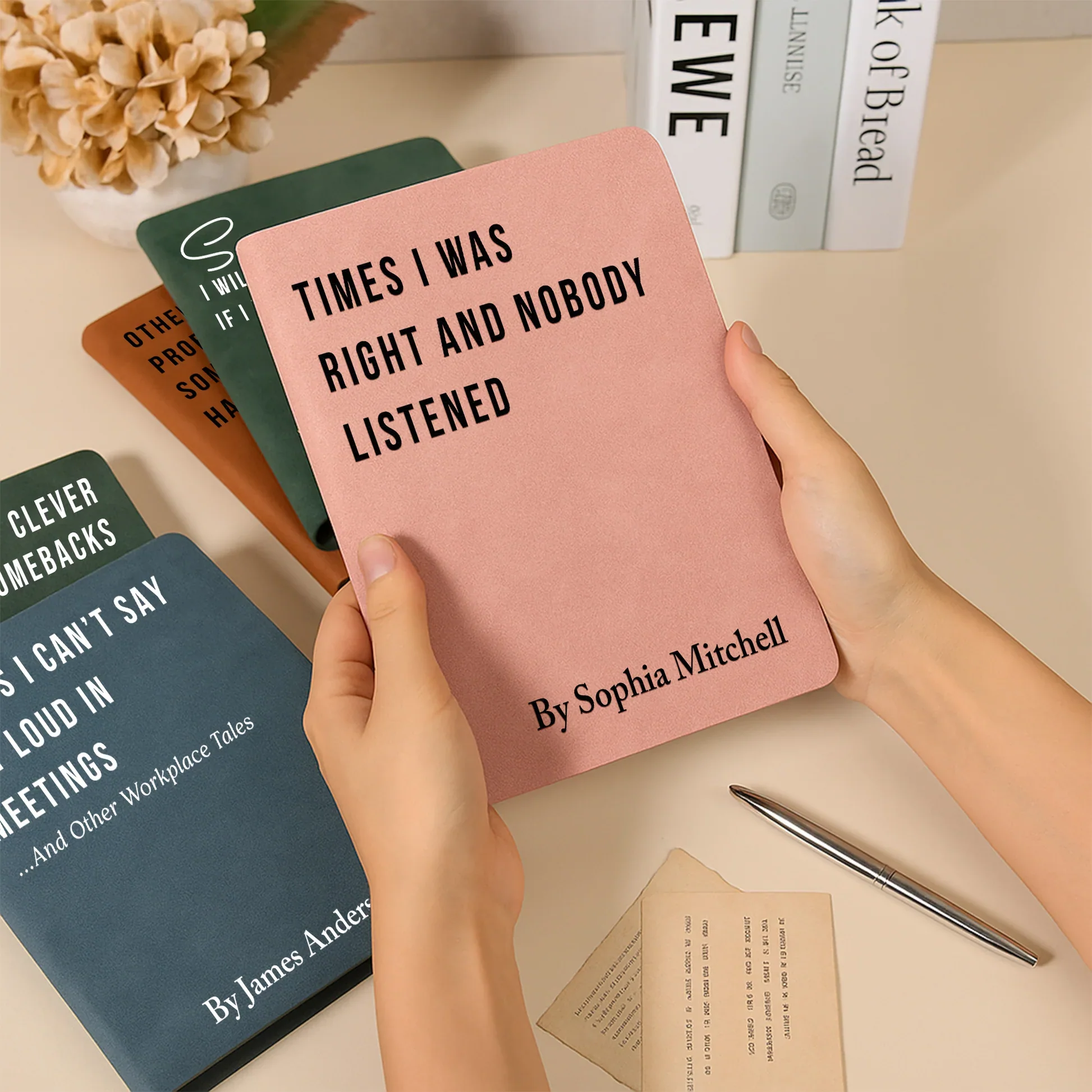 Personalized Leather Journal with Sarcastic Faux Book Cover Title, Funny Office Leather Journal, Unique Gag Gift for Coworkers & Friends - Image 2