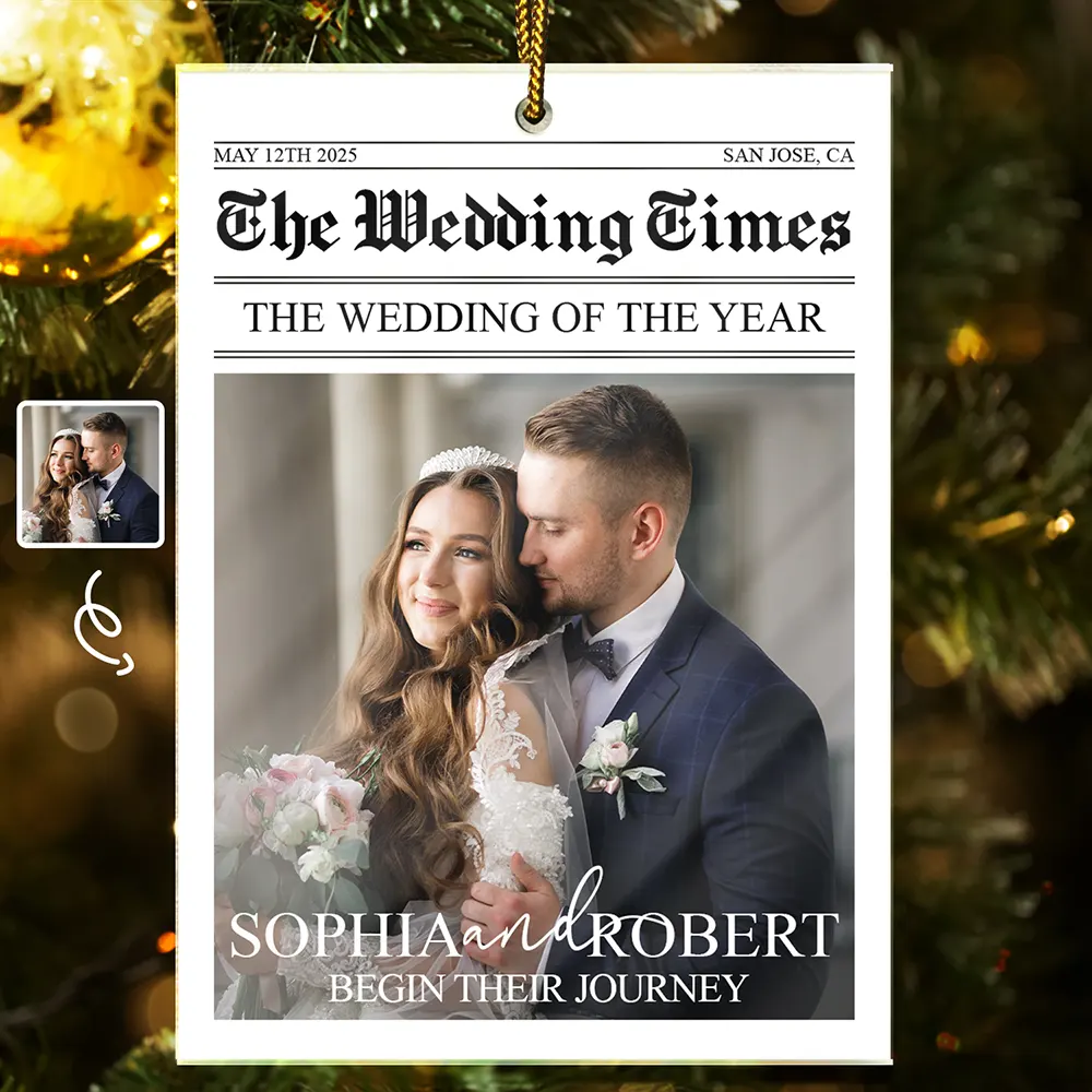 Personalized Wedding Poster Newspaper-Style Custom Photo Wall Art Gift for Newlywed Couple, Unique Keepsake Gift - Image 3