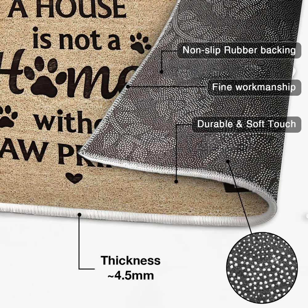 Standard Doormat for Pet Lovers A House Is Not a Home Without Paw Prints Unique Gift for Cat and Dog Families - Image 4
