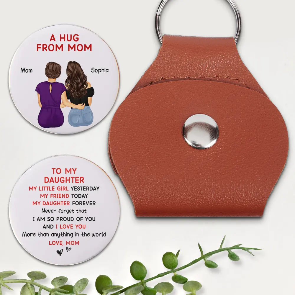 Mom and Daughter Pocket Hug – Customizable Pocket Hug Token with Sweet Message, Sentimental Gift for Birthday or Just Because - Image 2