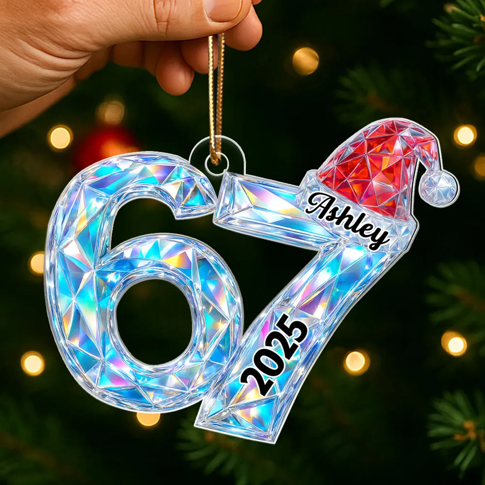 Six Seven Acrylic Ornament Christmas Tree Decoration – Trendy Gen Z Viral Quote Style, Unique Gift for Kids and Grandkids - Image 5