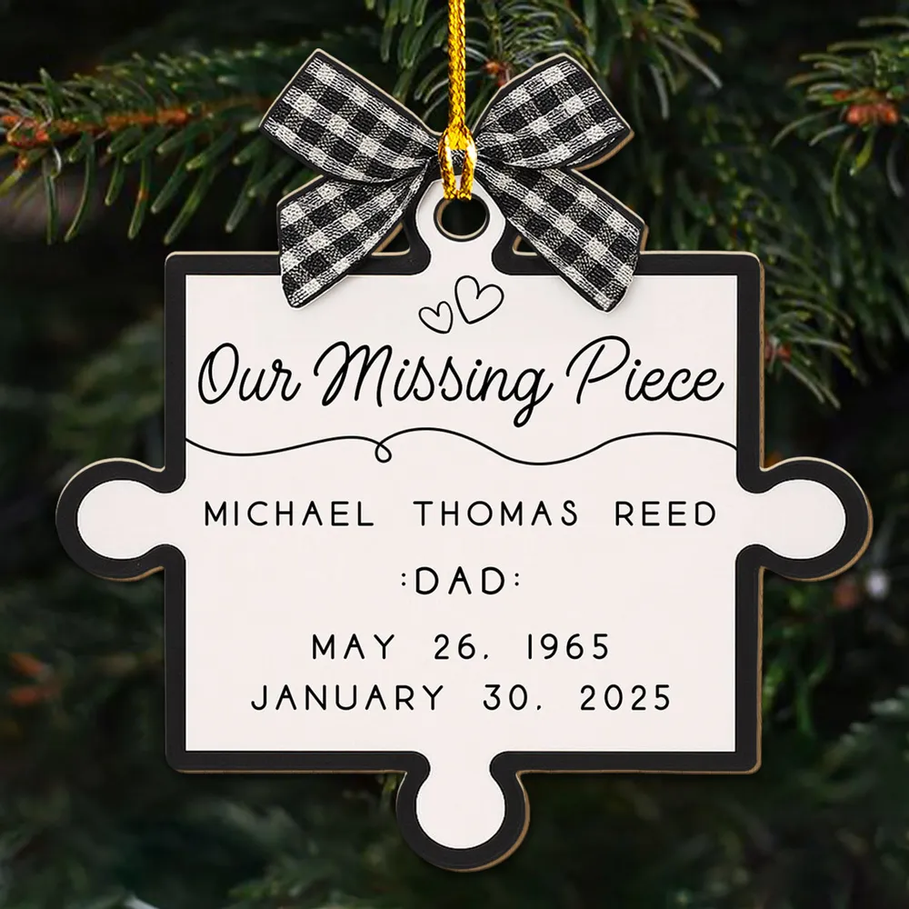 Custom Our Missing Piece Wooden Ornament, Heartwarming Memorial Puzzle Decoration for Christmas Tree & Everyday Home Display, Unique Gift - Image 2
