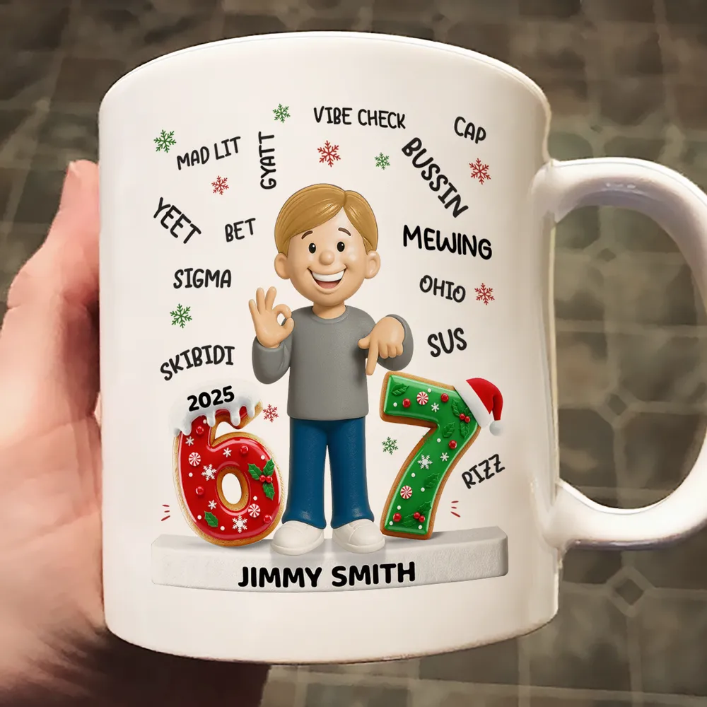 Teen Kid Custom Name Six Seven - Personalized Ceramic Mug, Fun Unique Gift for Kids or Teens - Image 5