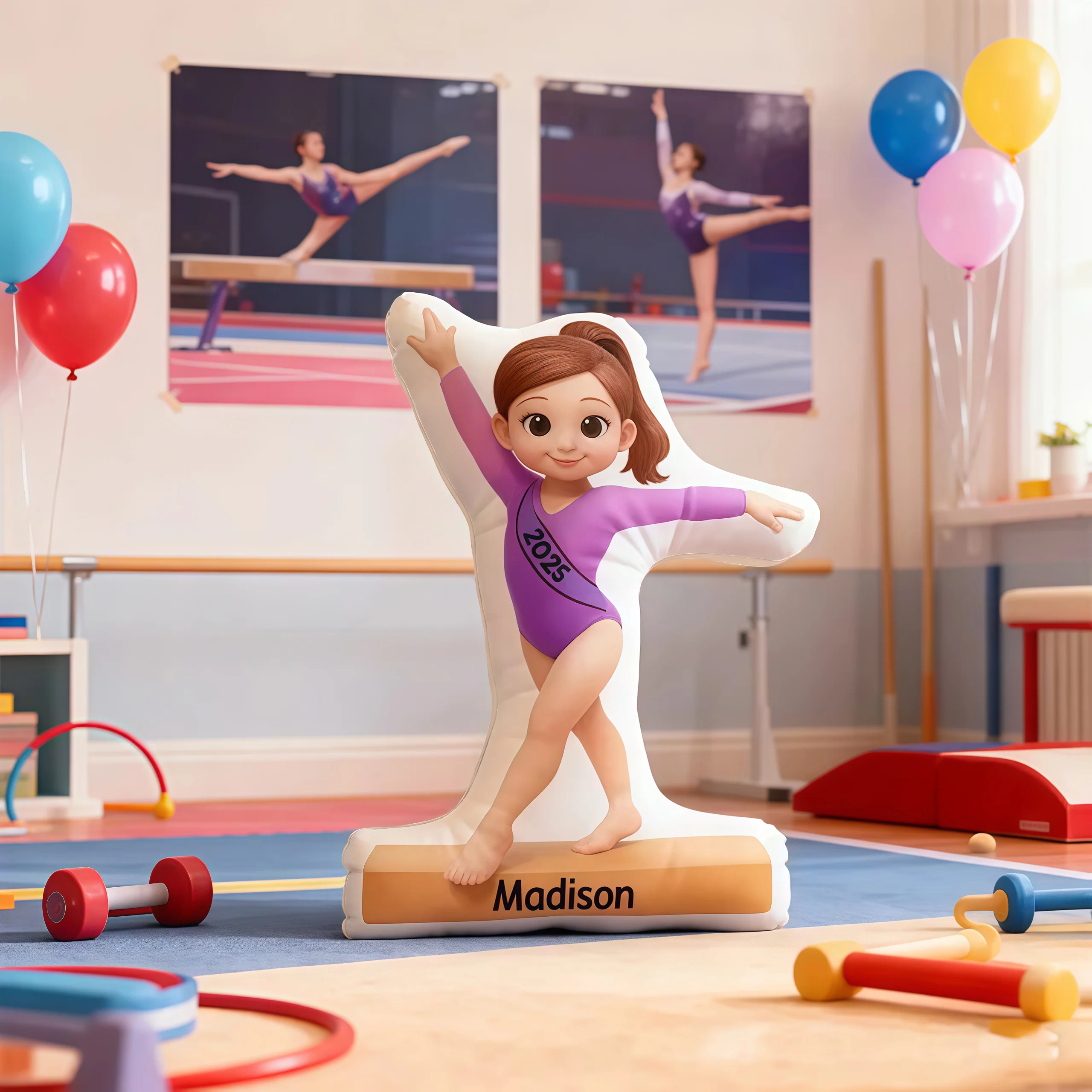 Personalized Shaped Pillow for Gymnast Girl – Cute Cartoon Design, Cozy Support & Unique Gift for Little Athletes - Image 4